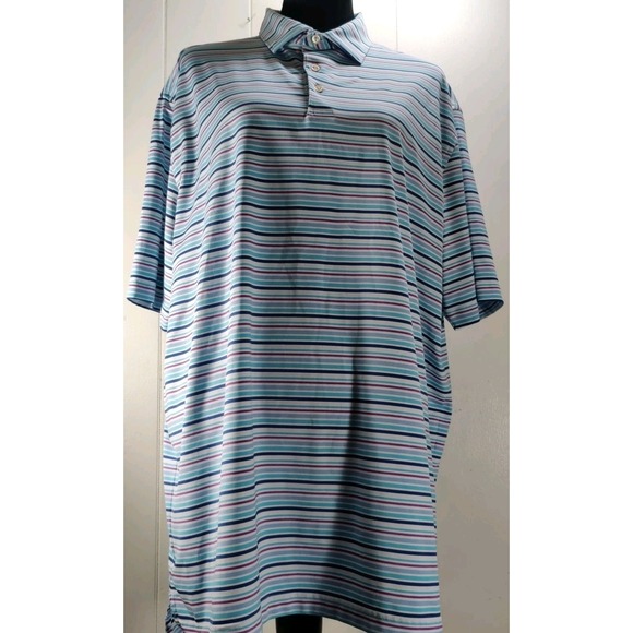 peter millar summer comfort Ss Polo XL stripe‎ spring colorful - Picture 1 of 15